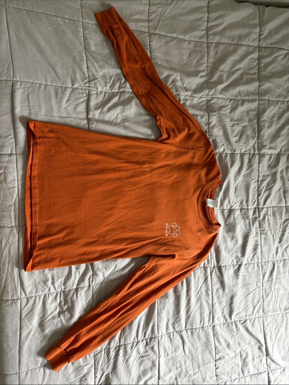 Orange Long-Sleeve Crewneck Shirt